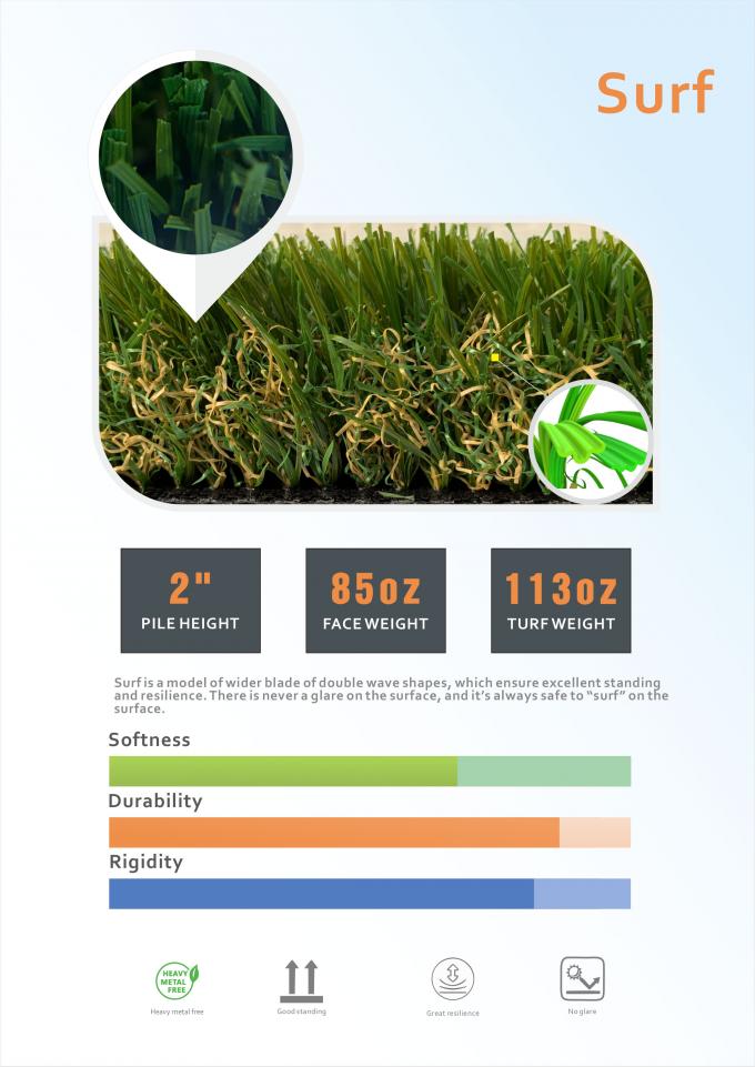 Green Carpet Roll Garden Artificial Grass 60mm Height Wide Wavy Matte 0