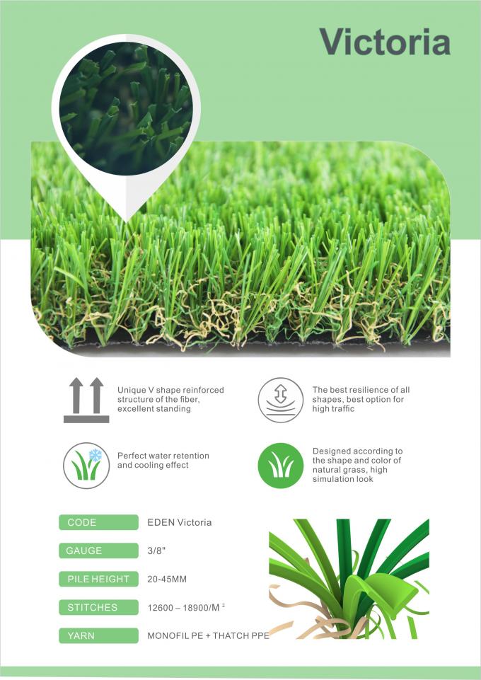 High Simulation 50mm Diameter Garden Artificial Grass For Golf Field 0