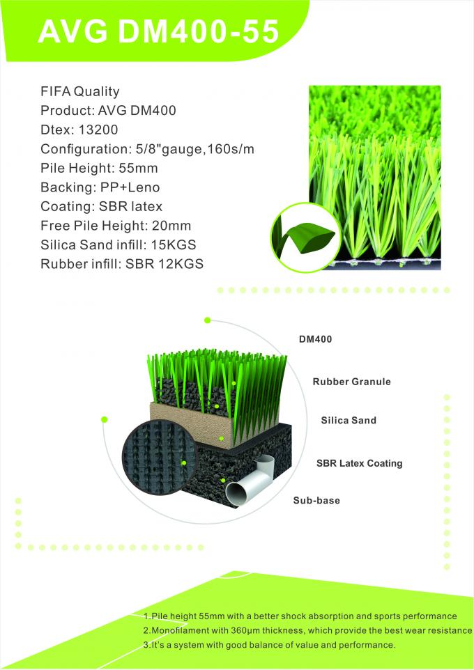 Soccer Artificial Grass Football Grass Cesped Artificial Turf Synthetic 55mm 0