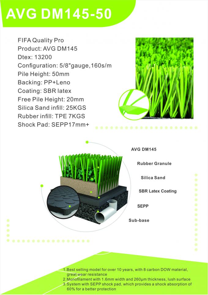 Field Artificial Soccer Turf Football Grass Carpet For Sale 50-60mm 0