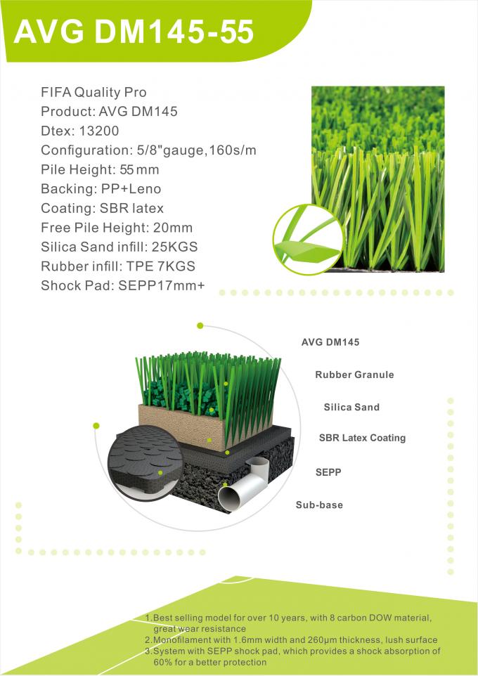 Quality Pro Approved Soccer Synthetic Turf Artificial Grass & Sports Flooring 55mm 0
