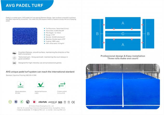 Artificial Fake Synthetic Grass Turf Carpet For Padel Tennis Court 0
