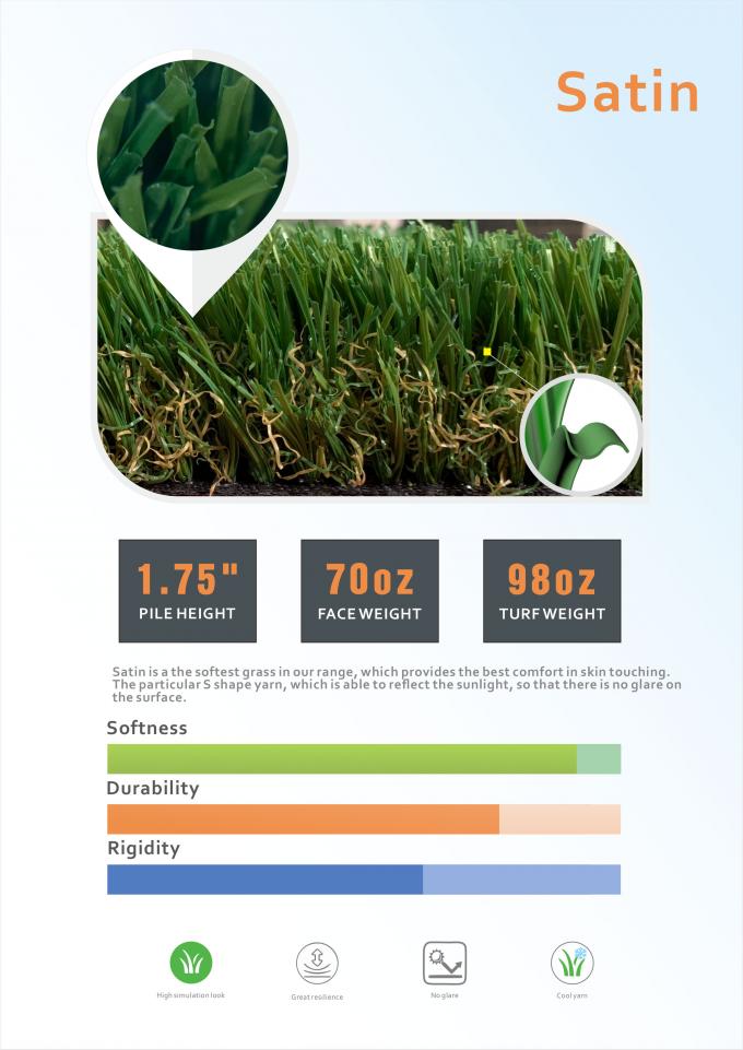 PE Material Artificial Grass Landscaping 30mm 40mm 50mm For Garden Decor 1
