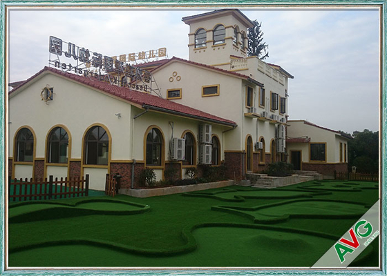 China Save Water Playground Synthetic Grass UV Resistance With PP + Fleece Backing supplier