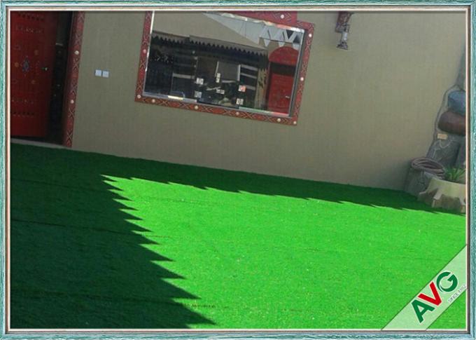 PE + PP Material House Outdoor Artificial Grass Field Green / Apple Green Color 0