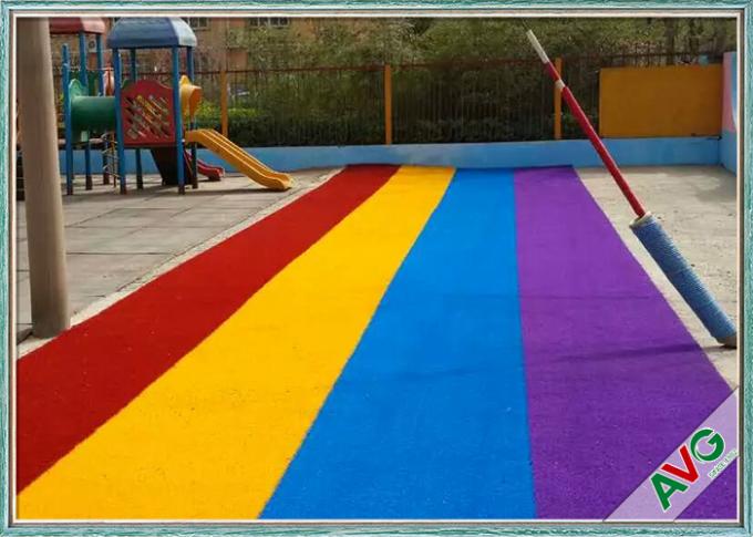 Outdoor Sports Flooring Playground Synthetic Grass / Safety Artificial Turf For Gardens 0