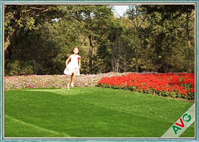 Anti - Wear Landscaping Artificial Grass With Field Green / Apple Green Color 0