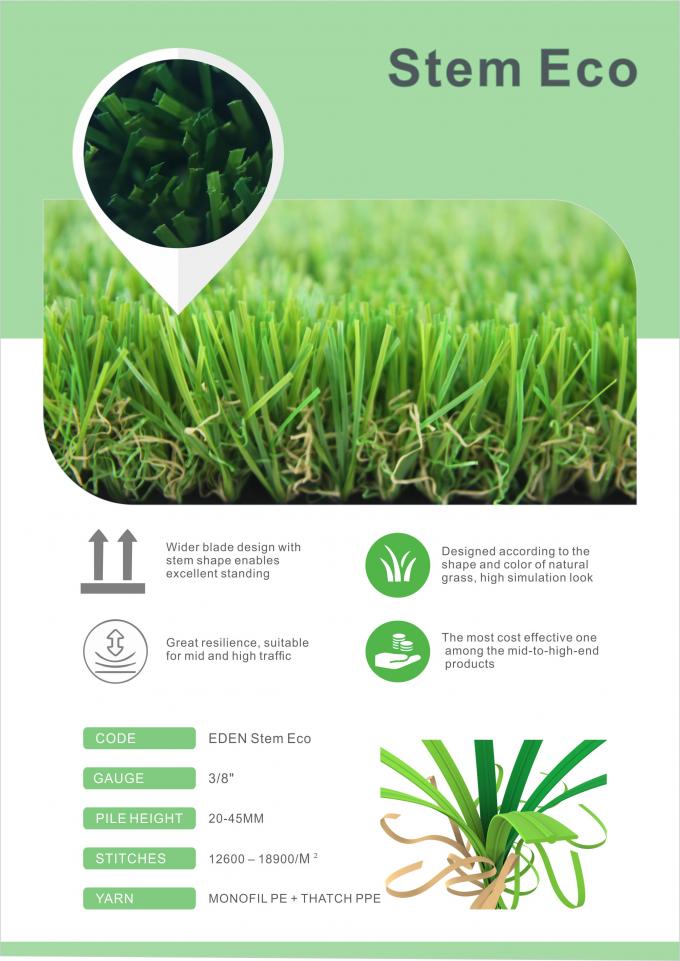 Double Stem Artificial Plastic Grass Good Rebound And Pile Recovery 0