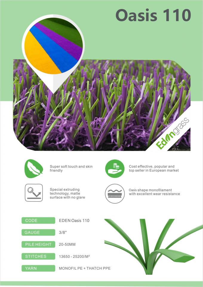Colored Garden Artificial Grass Oasis 110 Wear Resistant 0