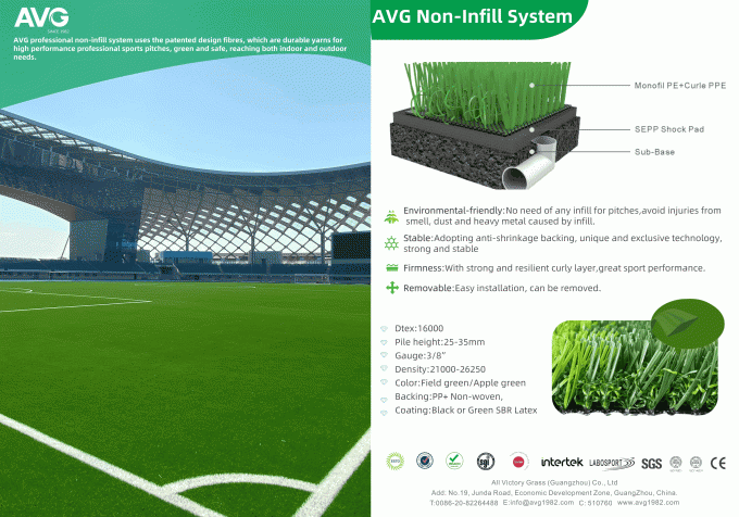 Synthetic Soccer Green Artificial Grass Floor Environmental Friendly 0