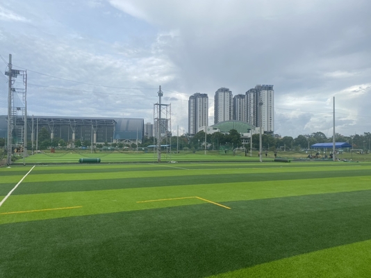 China 55mm Diamond Shape Football Artificial Turf Fake Soccer Grass supplier