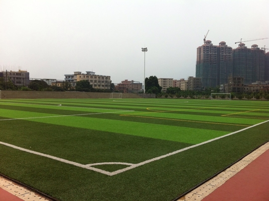 China Green Football Playground Synthetic Grass , Playground Fake Grass For Outside supplier