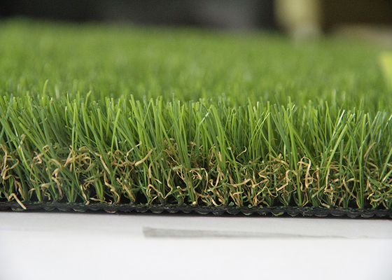 China Landscape Artificial Grass , Landscaping Fake Grass V Shape Yarn 20mm - 60mm supplier