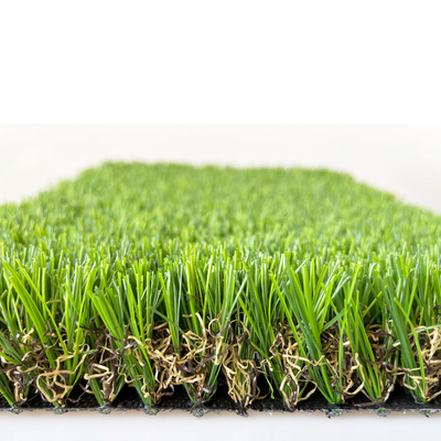 China Double Flat Wave Shape Synthetic Artificial Turf Grass Roll For Natural Garden supplier