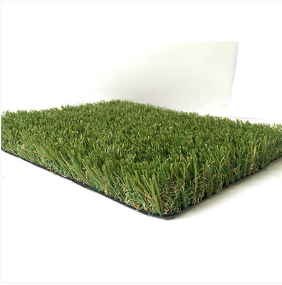 China Straight Field Olive Garden Artificial Grass Double Wave Shape supplier