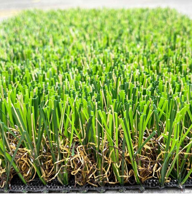 China Curly PPE Garden Artificial Grass Field Green PP Cloth Plus Reinforced Net supplier