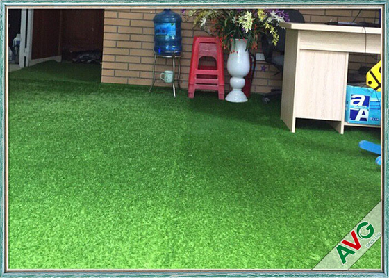 China Natural Appearance Outdoor / Indoor Synthetic Grass W Shape Monofil PE + Curled PPE supplier