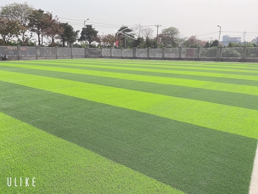 Tender Green Football Artificial Turf 55m Height Unique Diamond Reinforced supplier