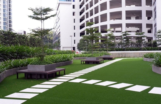 PE Synthetic Artificial Turf Green Color Indoor Plastic Lawn Landscaping supplier