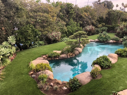 Double Stem Artificial Plastic Grass Good Rebound And Pile Recovery supplier