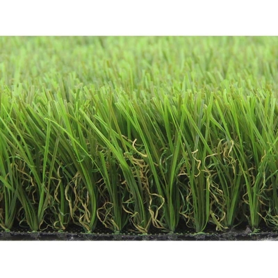 Olive Green Garden Artificial Grass Double Wave S Type Monofilament supplier