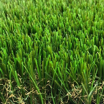 Olive Green Garden Artificial Grass Double Wave S Type Monofilament supplier